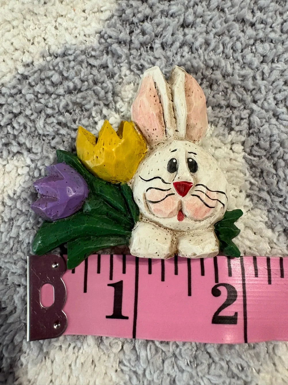 Vintage Easter Bunny with Tulips Midwest of Canon Falls by Eddie Walker Brooch